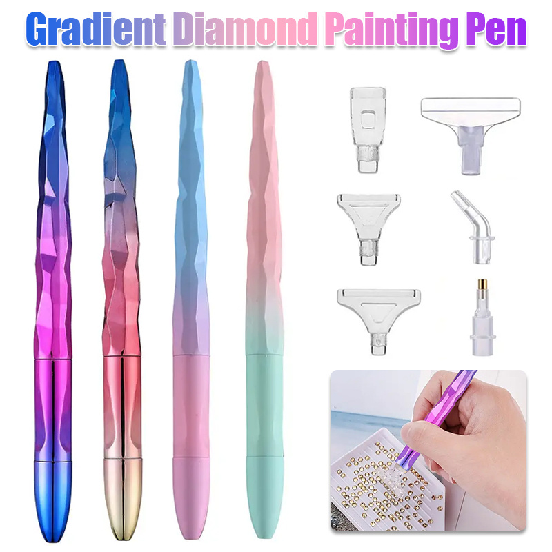 Art Craft Resin - グラデーションダイヤモンドペイントペンセット、6つのペンチップ付き、DIYアートクラフトアクセサリー、絵画愛好家のためのクリスマスギフト