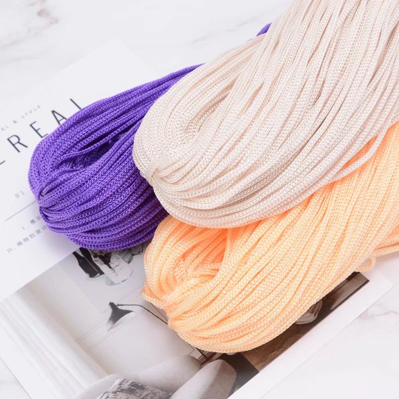 Macrame Cord Cotton - 200 メートル 3 ミリメートルかぎ針編みナイロンコード中空ラインマクラメロープ DIY 手織りブレスレット編組手芸マットスリッパバッグ糸
