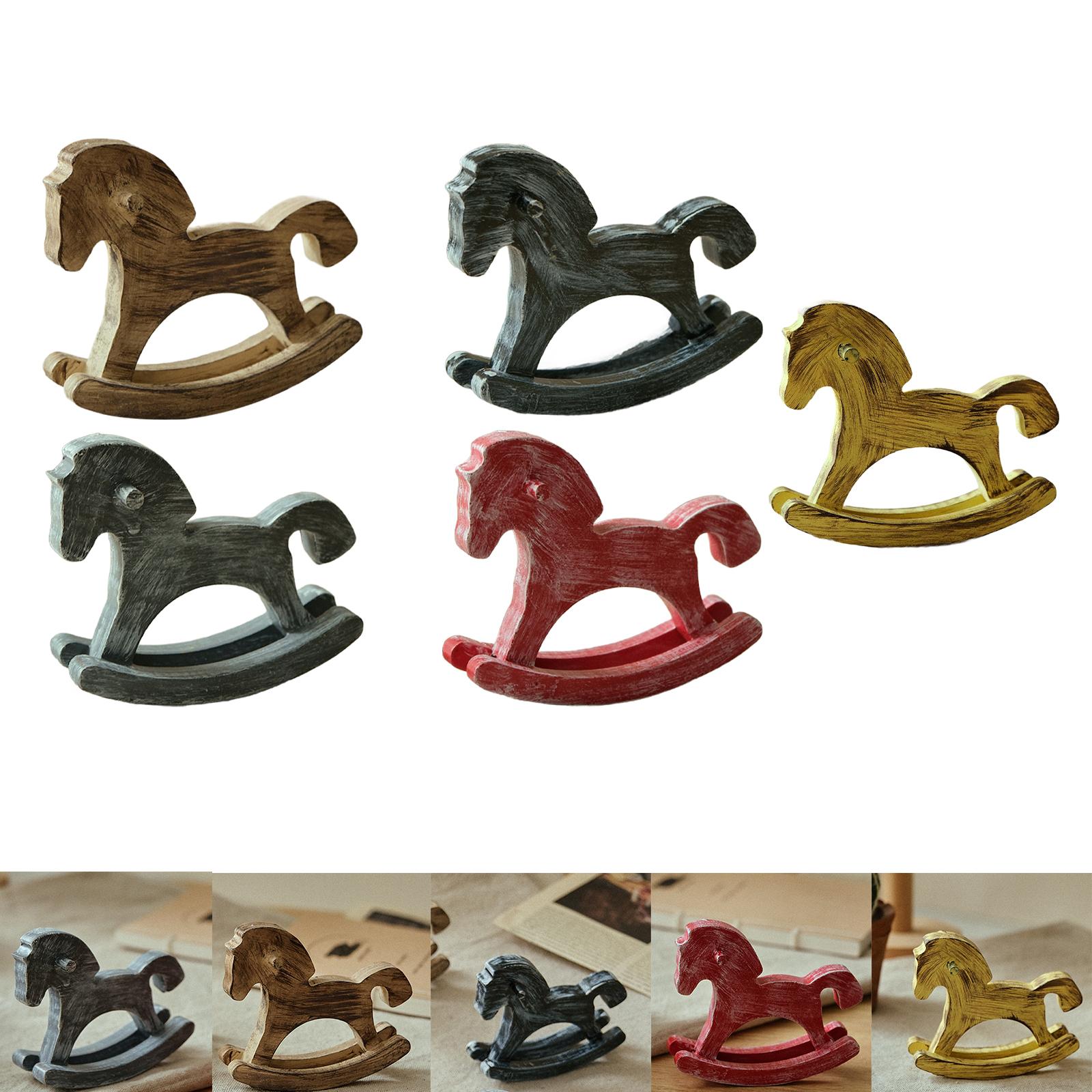 Art Craft Horse - 木製ロッキングホース ホームアクセント アートクラフト デスクトイ センターピース ホリデーシーズン