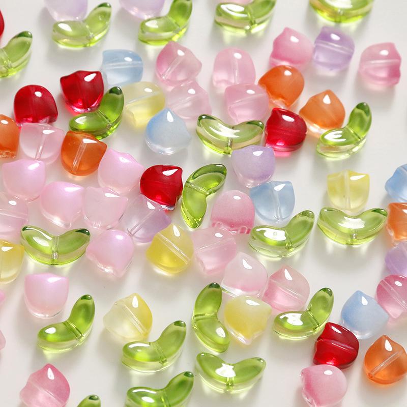 The Art And Craft Of Jewelry - ランプワークフラワービーズ 30個入り マルチカラーガラスビーズ DIYジュエリークラフトプロジェクト アート＆クラフト製作に