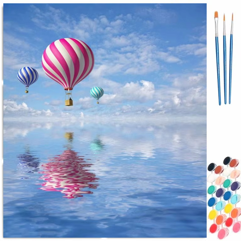 Art Craft Letter A - 数字で描くキャンバス絵画キット 海辺の風景 DIYアート アクリル絵の具 数字で描く絵 ストーンマウンテン