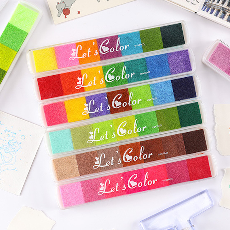 Stamping Ink Pad - かわいいミックスカラーインクパッド学校絵画用スクラップブッキングスタンプデコ使用手芸DIYホビークラフト用品
