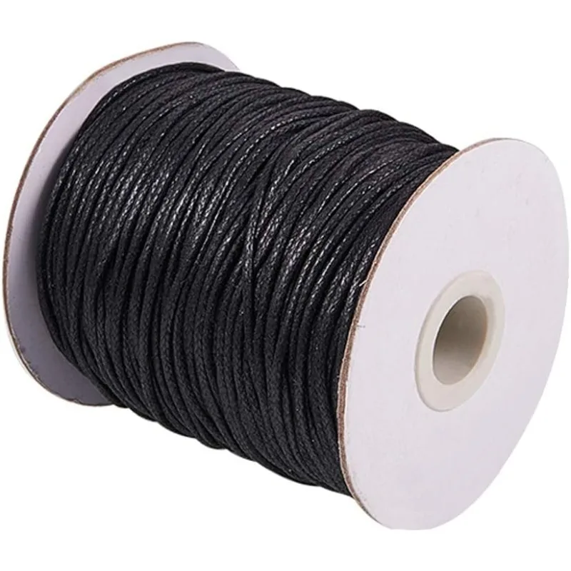 Macrame Cord Cotton - 1 ロール 100 ヤードワックスコード綿ワックス綿糸 1.5 ミリメートルワックスビーズストリングコードジュエリーブレスレット作成マクラメ