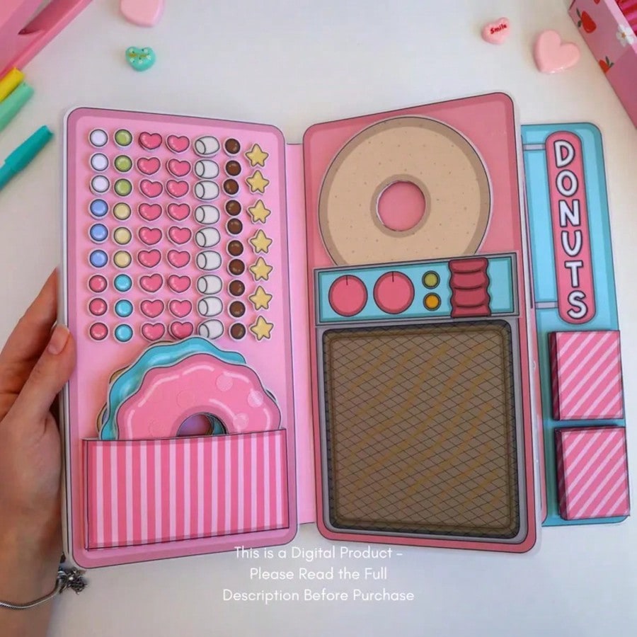 ドーナツショップごっこ遊びキット、DIYペーパードールハウス - Art Craft 3 Year Old のレビューと価格