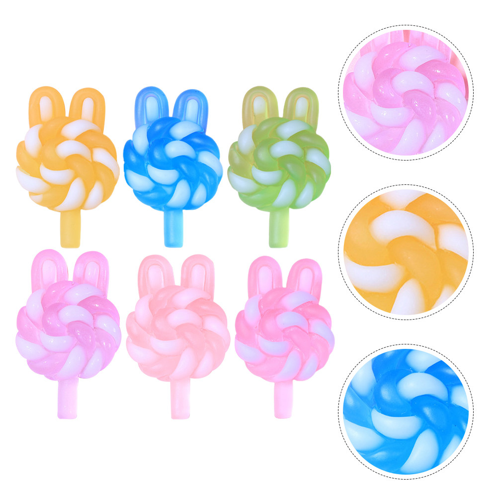 24 個のかわいい漫画ロリポップチャームウサギの形をした光る - Art Craft Resin のレビューと価格