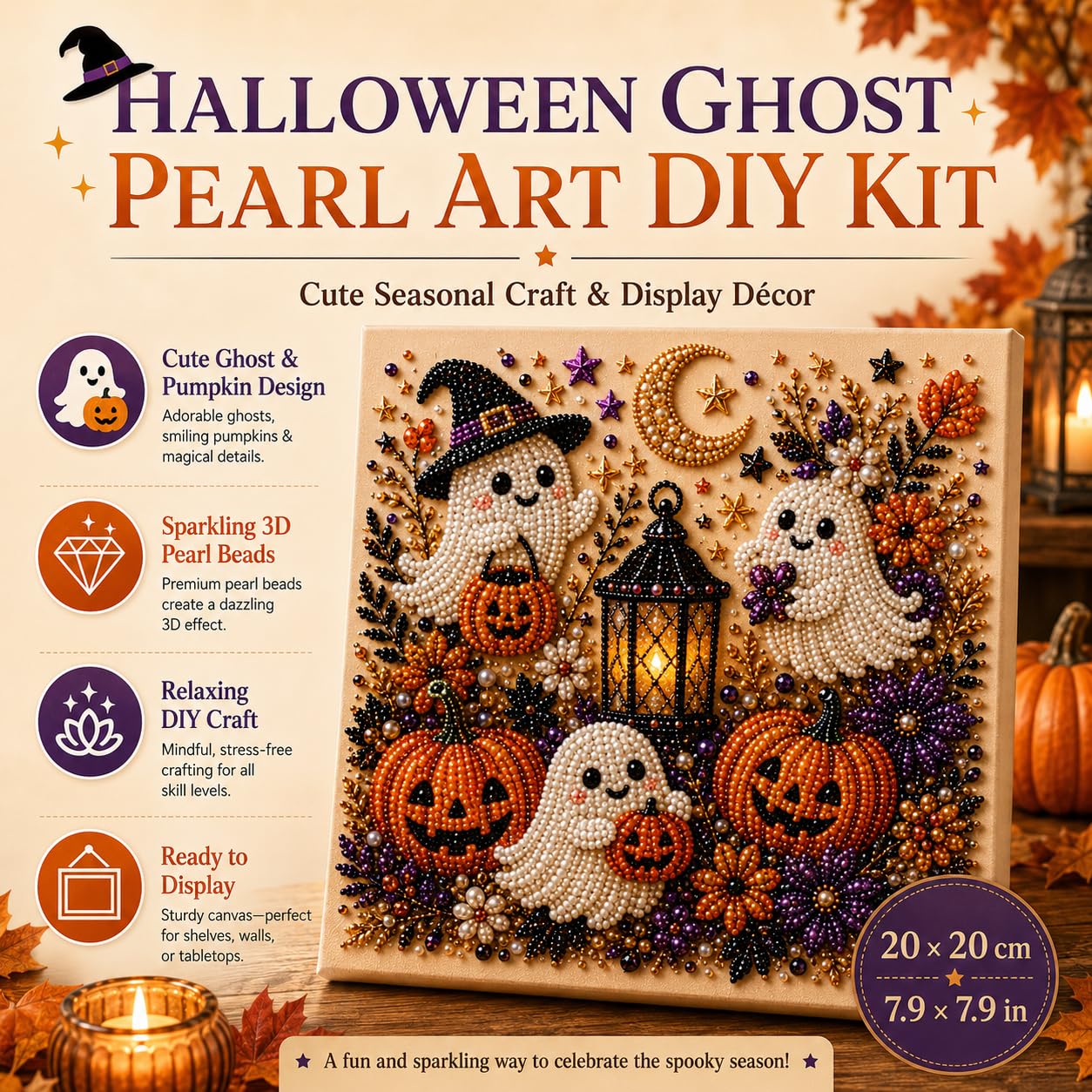 @ハロウィン ゴーストパールアートキット 大人用 DIYパー - Art Craft Adult のレビューと価格