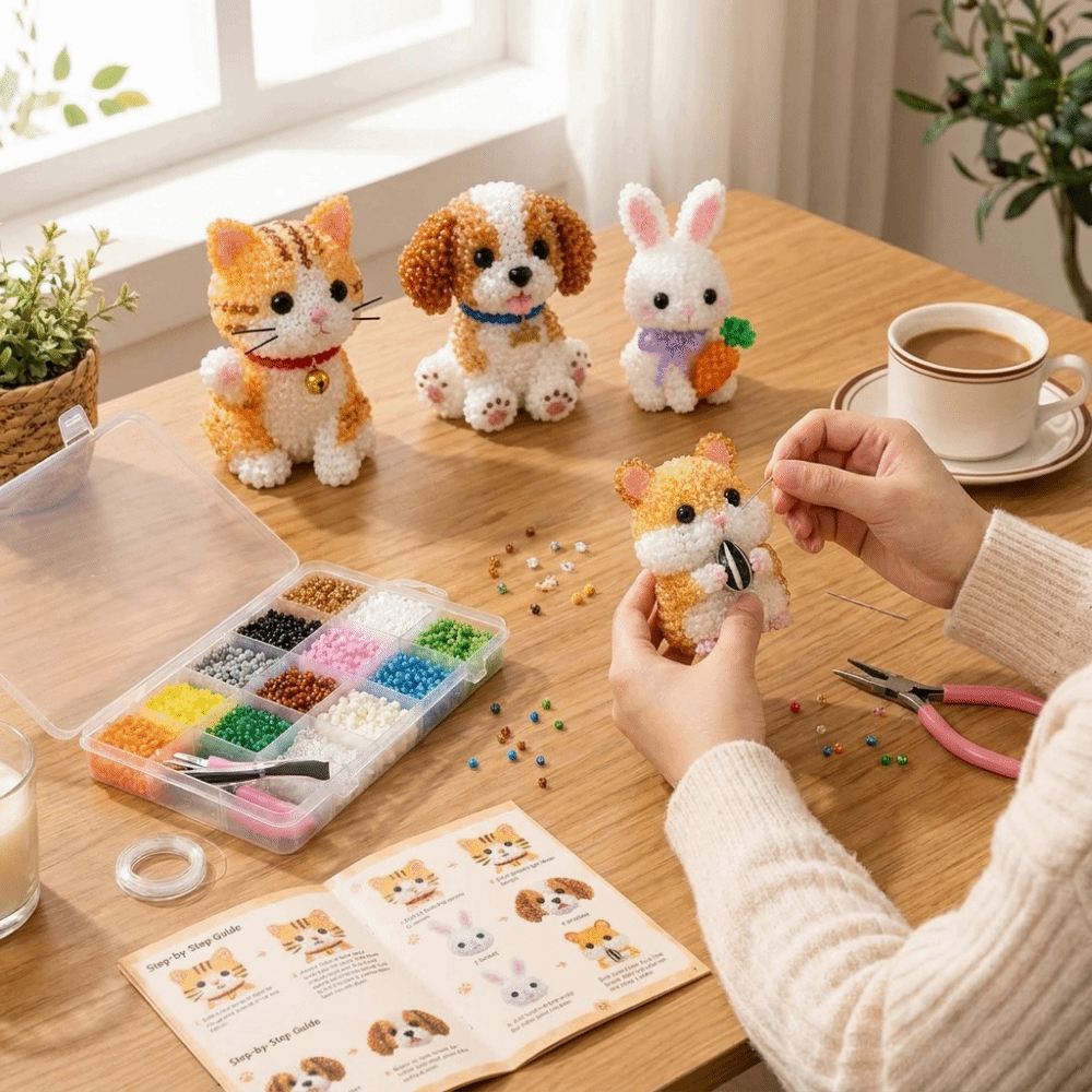 手作りDIY動物ビーズ刺繍キット カラフルな小さな3Dビーズ - The Art And Craft Of Jewelry のレビューと価格