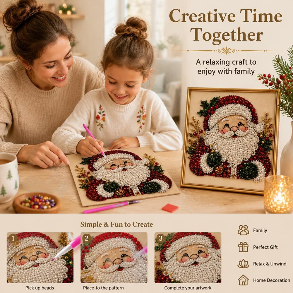 クリスマス サンタクロース パールアート DIYキット 額入 - Art Craft Adult のレビューと価格