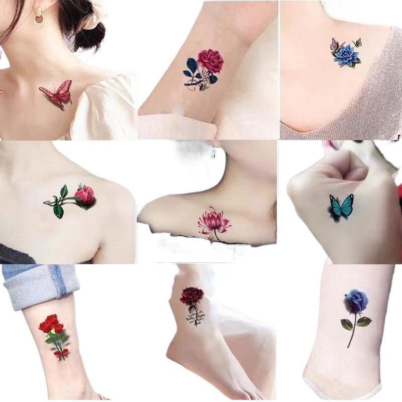 20 枚のタトゥーステッカー防水一時的な花ファッション蝶タト - Art & Craft Photos のレビューと価格