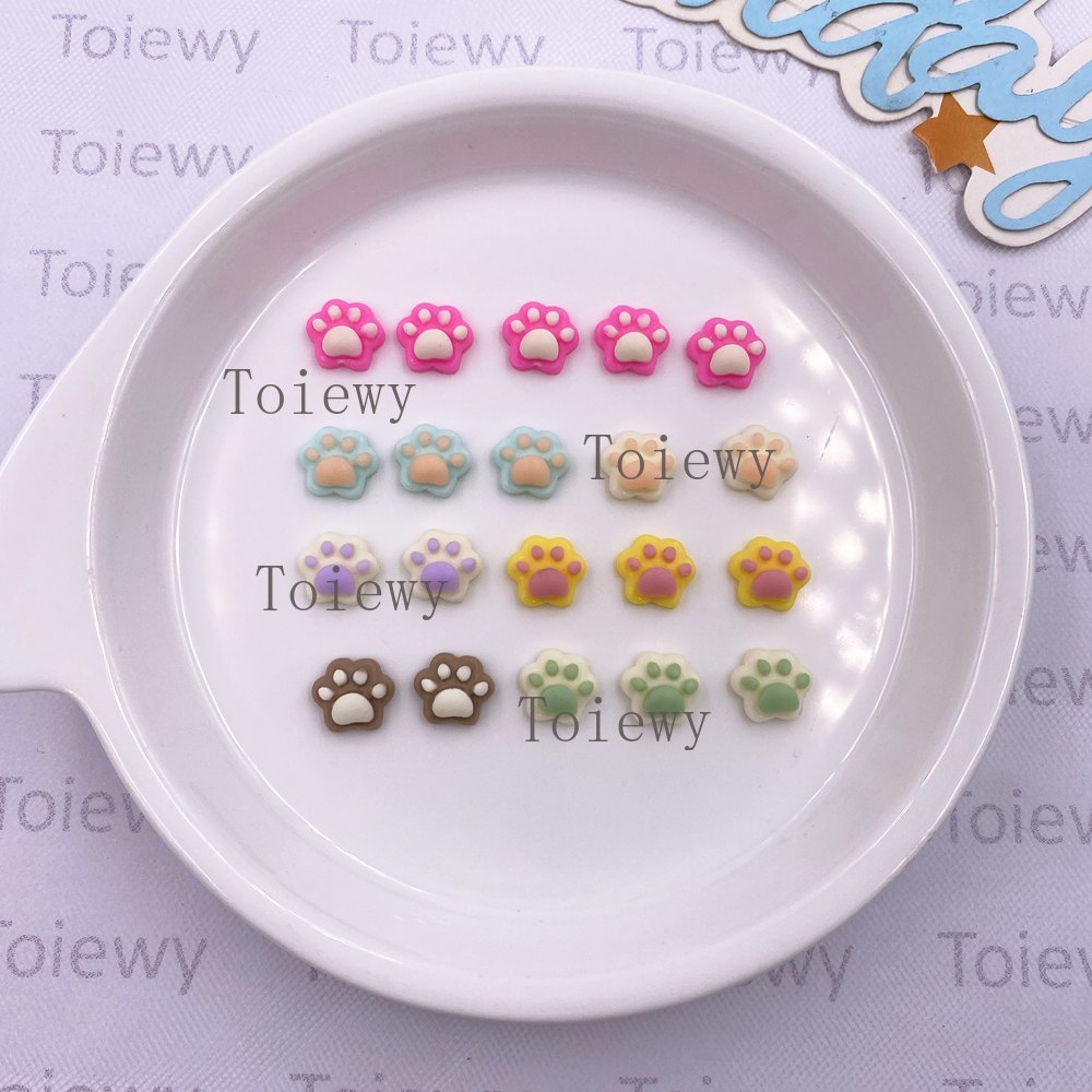 50個ミックスレジン カラフル漫画ミニ猫の肉球アートネイル  - The Art And Craft Of Jewelry のレビューと価格