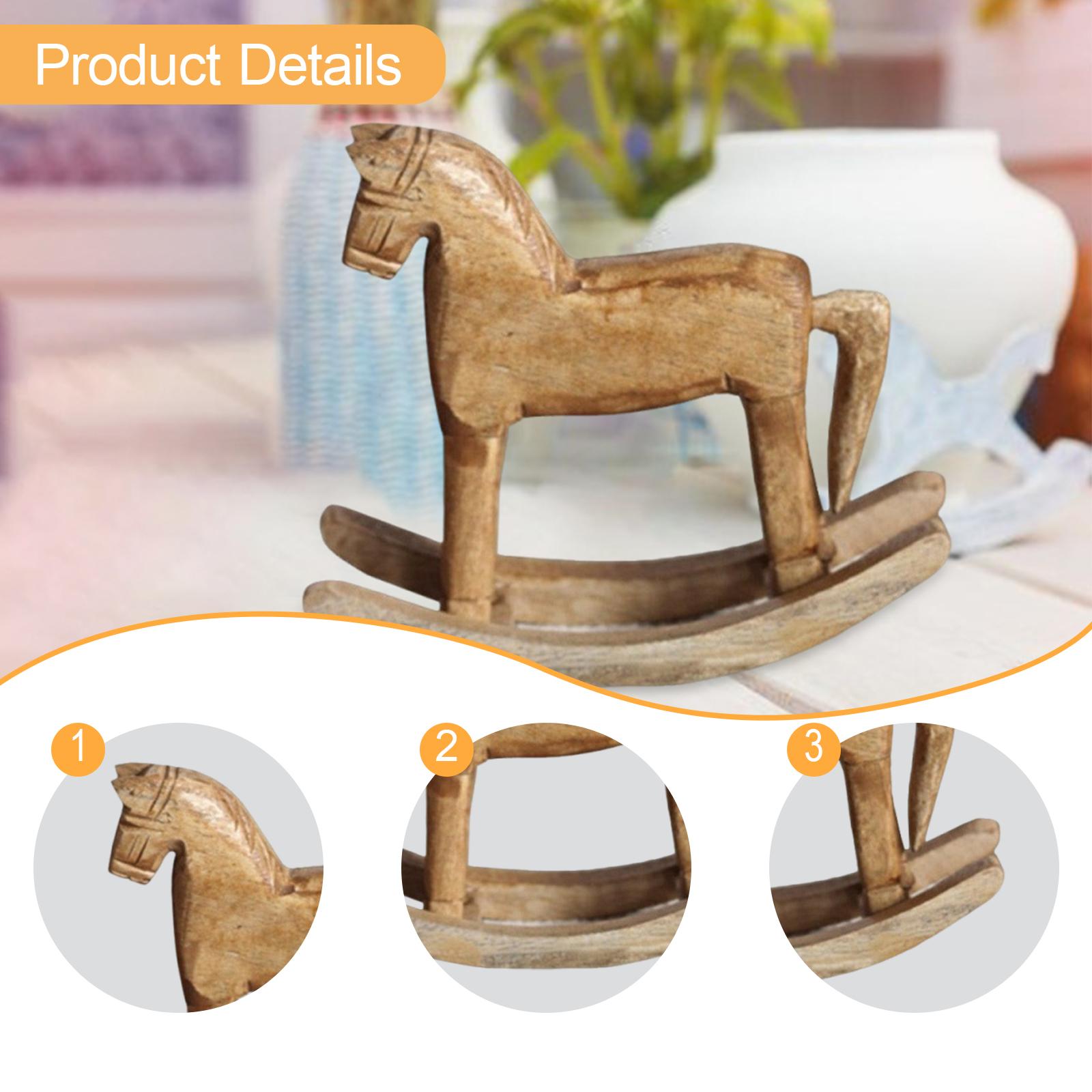 木製馬像装飾芸術工芸品かわいいクリエイティブロッキングホース - Art Craft Horse のレビューと価格