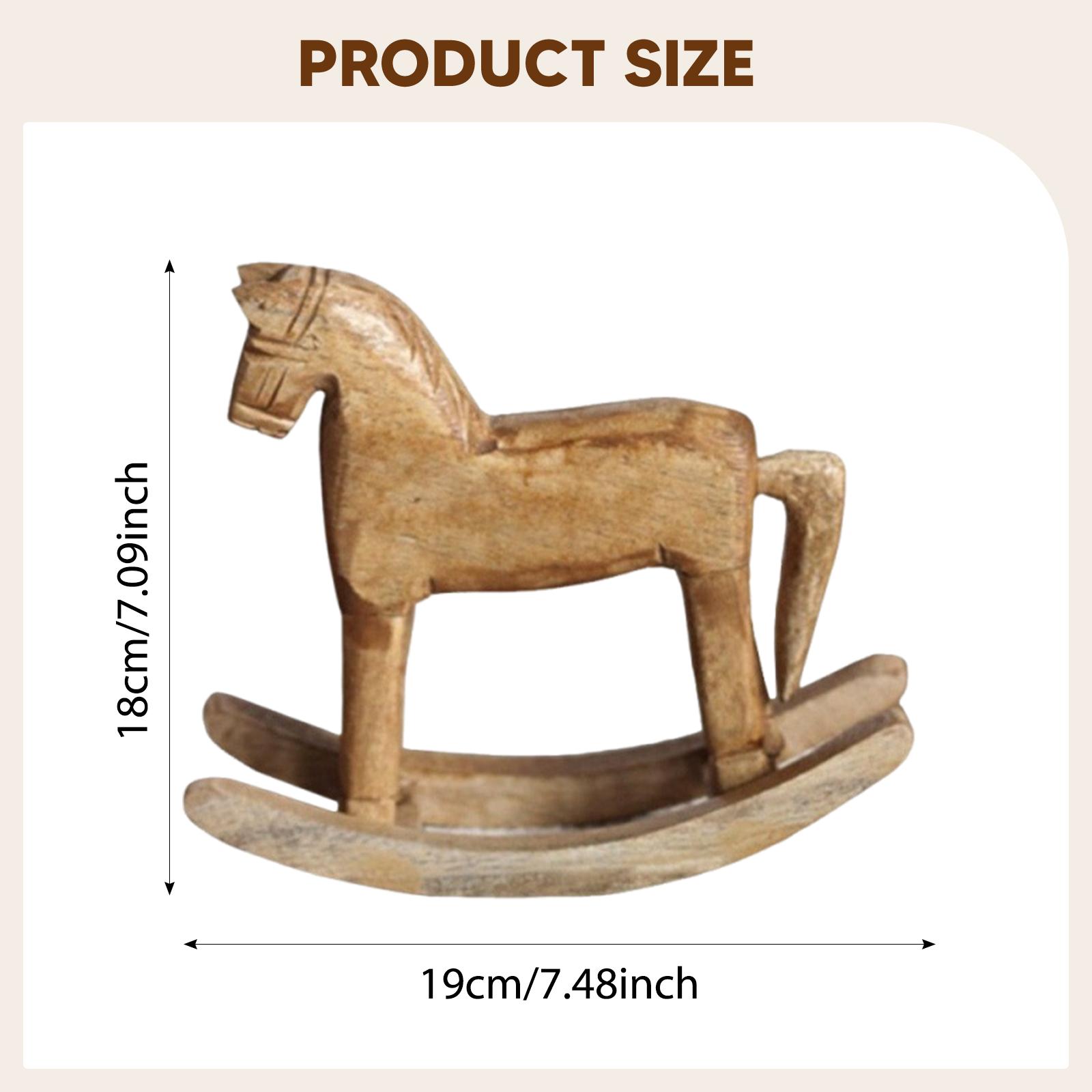 木製馬像装飾芸術工芸品かわいいクリエイティブロッキングホース - Art Craft Horse のレビューと価格