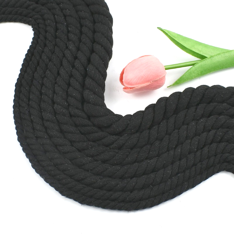 1-5M 5-20mm ブラック 3本撚り綿コード バッグ編 - Macrame Cord Cotton のレビューと価格