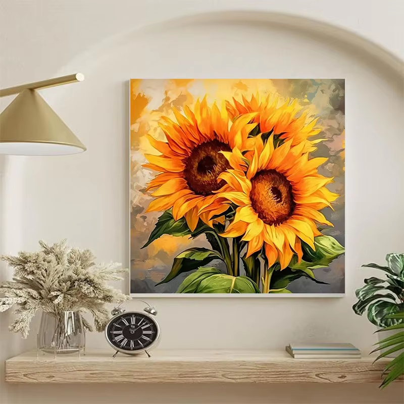 ひまわり油絵セット、手作りDIY大人用ホームデコレーション絵 - Letter S Art Craft のレビューと価格