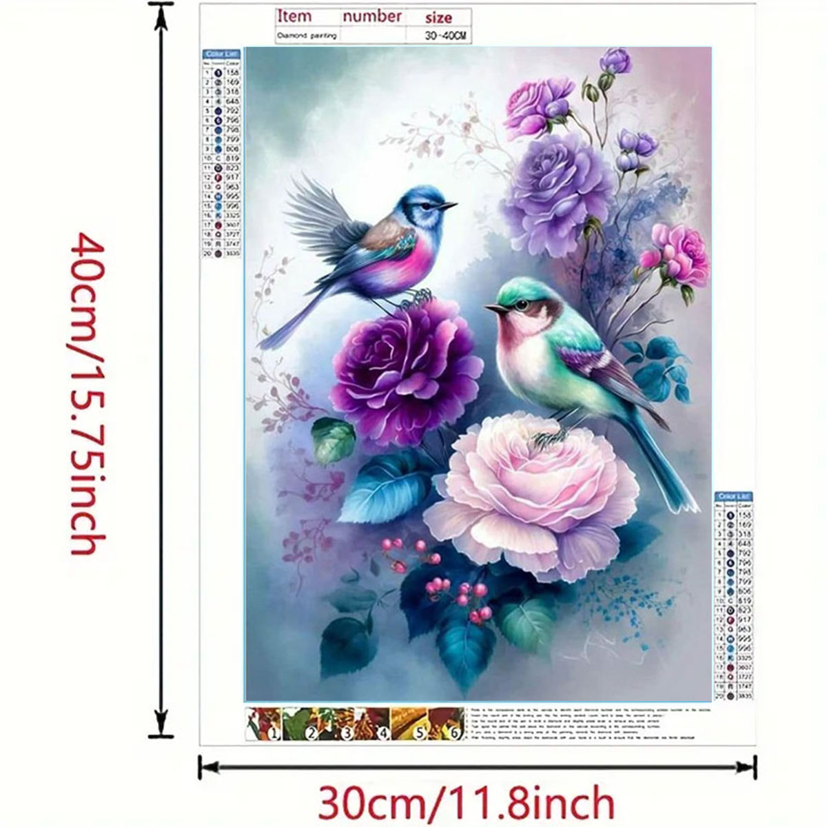 鳥のさえずりと花の香りのダイヤモンドペインティングセット1セ - Art Craft Adult のレビューと価格