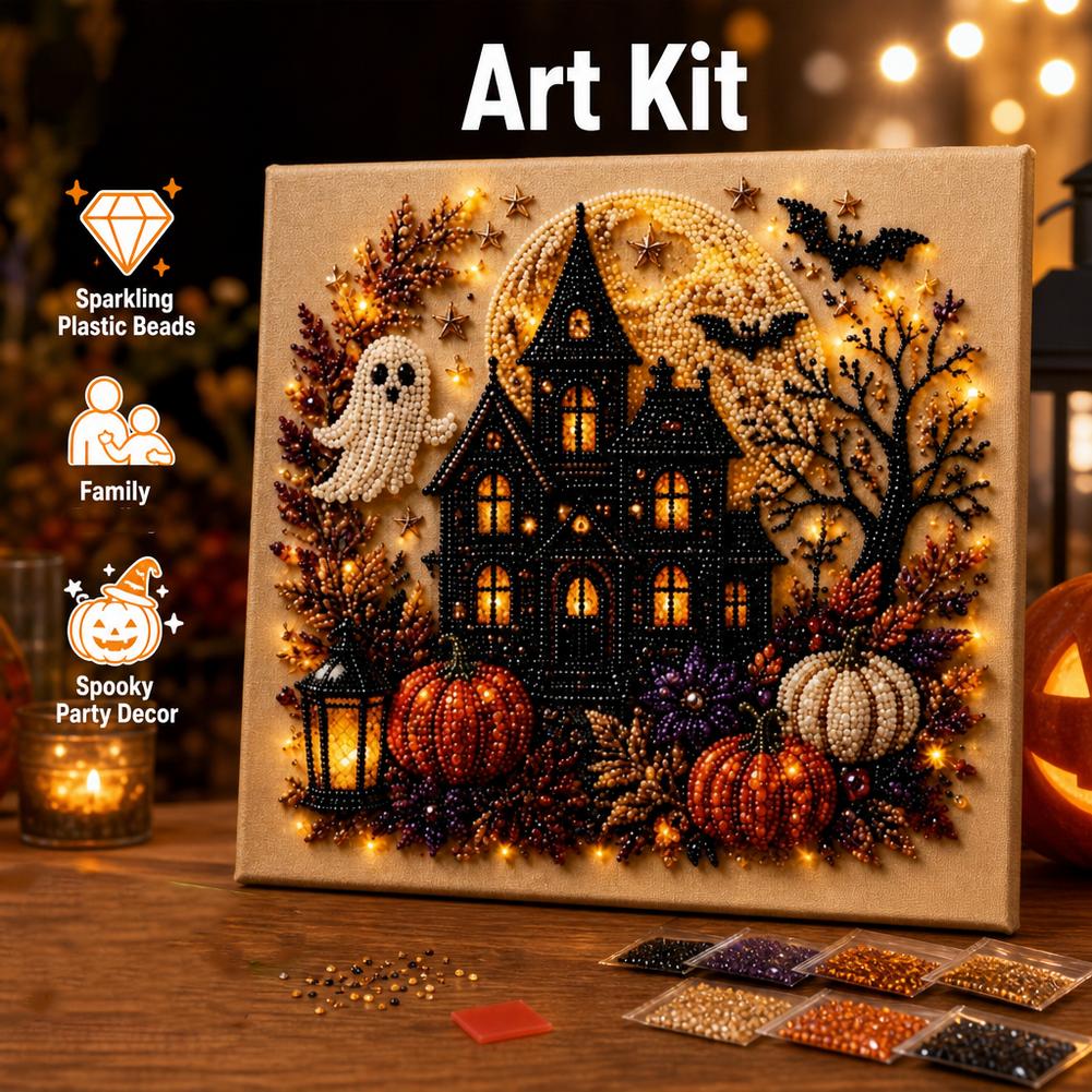 ハロウィンゴースト＆パンプキン3DパールアートDIYキット（ - Art Craft Adult のレビューと価格