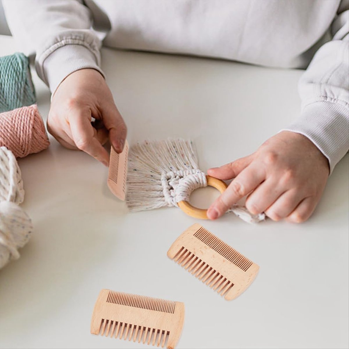 2026年新作 4個入り マクラメフリンジコームブラシ マク - Macrame Cord Cotton のレビューと価格
