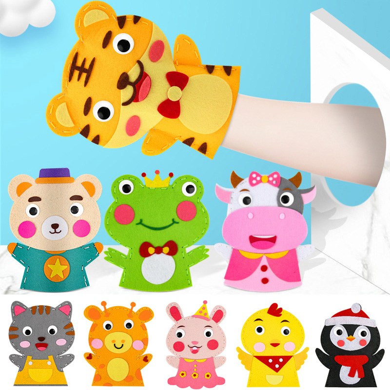 かわいい漫画動物ハンドパペット子供 DIY アートクラフトお - Art Craft 3 Year Old のレビューと価格