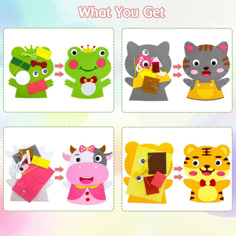 かわいい漫画動物ハンドパペット子供 DIY アートクラフトお - Art Craft 3 Year Old のレビューと価格