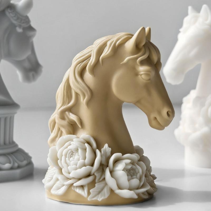 ローマ柱ベースの装飾が付いているシリコーン型馬の彫刻キャンド - Art Craft Horse のレビューと価格