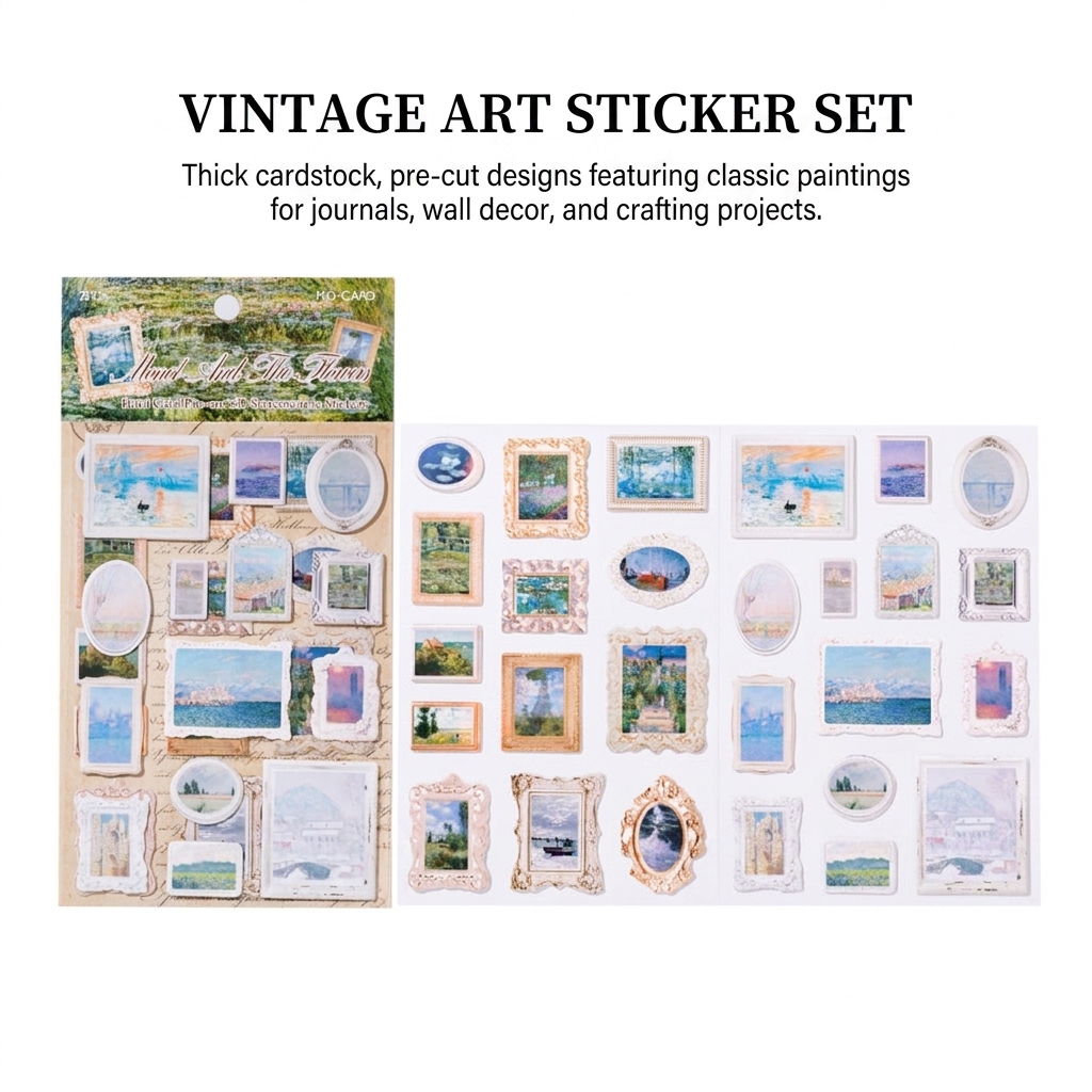 アート愛好家向けステッカーセット 名画 ヴィンテージ風プレカ - Art Craft 3 Year Old のレビューと価格