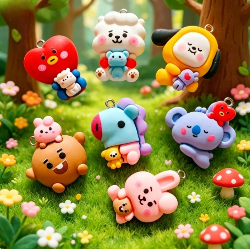 7 個 BT21 樹脂漫画チャーム DIY アクセサリークラ - Art Craft Resin のレビューと価格