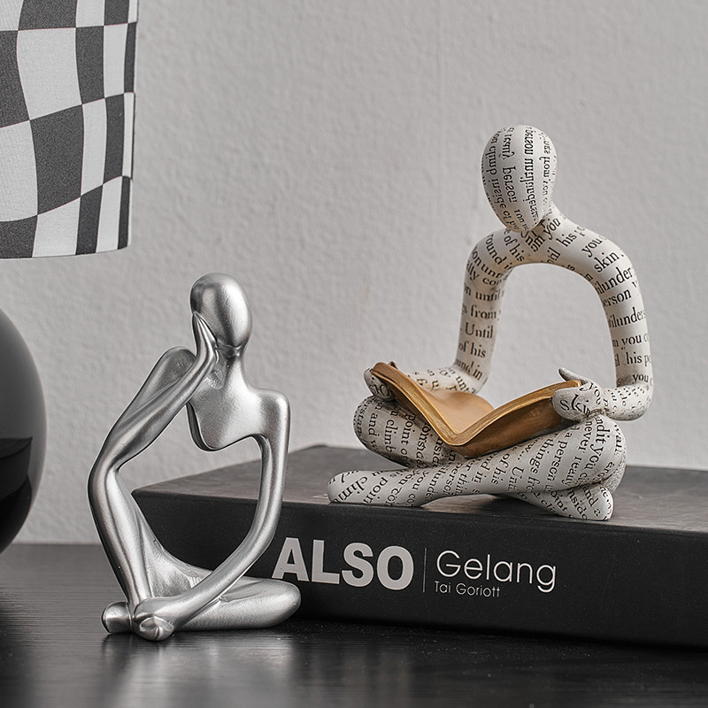 読書像の装飾品、文字入り中空樹脂工芸品、カップルアート、テレ - Letter S Art Craft のレビューと価格