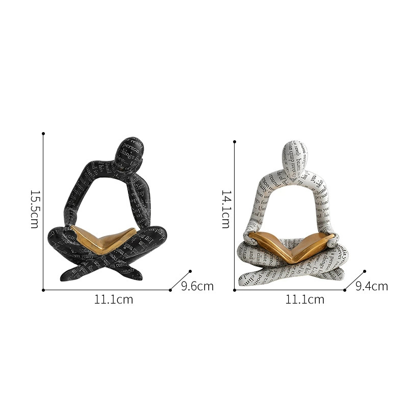 読書像の装飾品、文字入り中空樹脂工芸品、カップルアート、テレ - Letter S Art Craft のレビューと価格