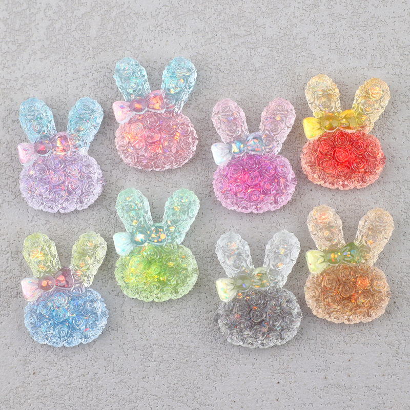 5個入り 18*25mm 光るグラデーションウサギレジンカボ - Art Craft Resin のレビューと価格