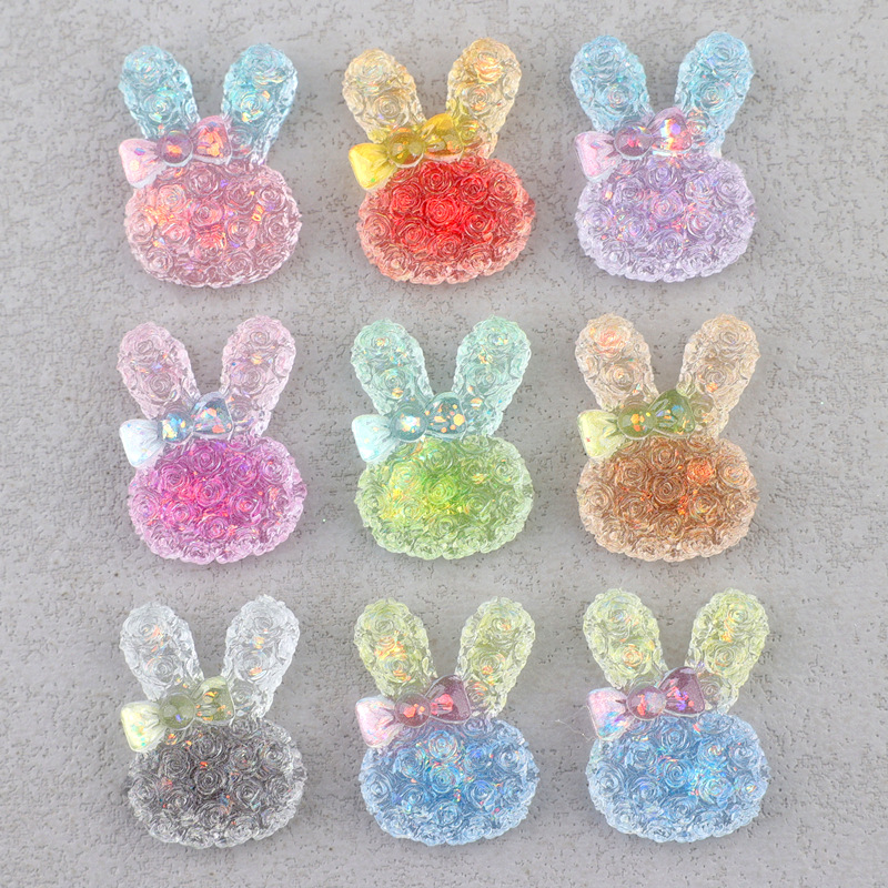 5個入り 18*25mm 光るグラデーションウサギレジンカボ - Art Craft Resin のレビューと価格