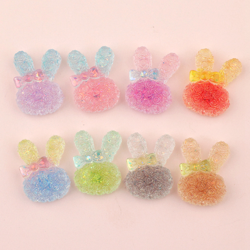5個入り 18*25mm 光るグラデーションウサギレジンカボ - Art Craft Resin のレビューと価格