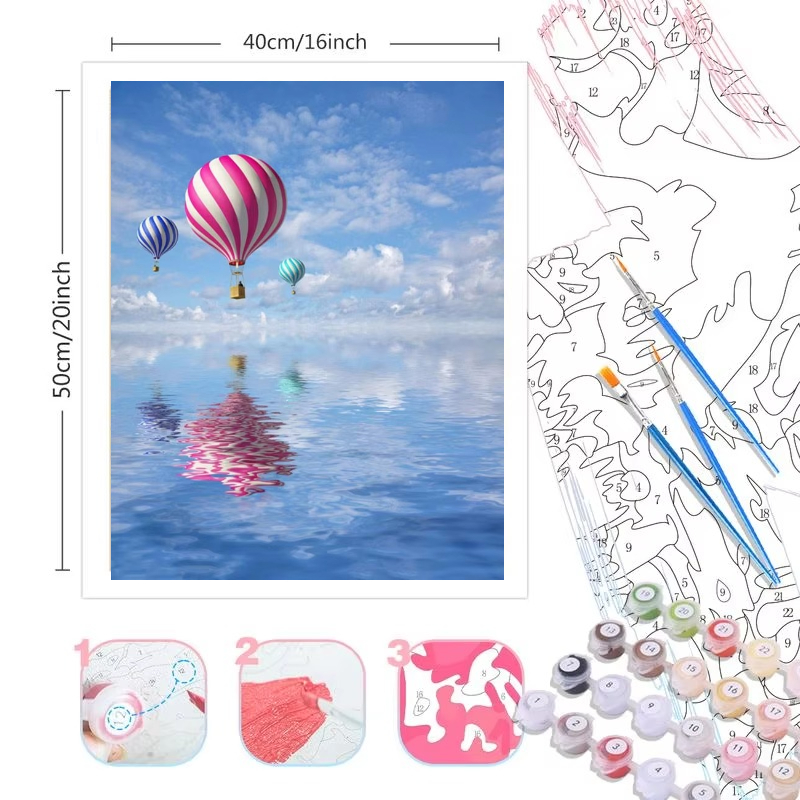 数字で描くキャンバス絵画キット 海辺の風景 DIYアート ア - Art Craft Letter A のレビューと価格