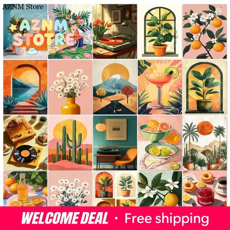 GATYZTORY フレーム DIY 数字で描く絵 花のアー - Art Craft Adult のレビューと価格