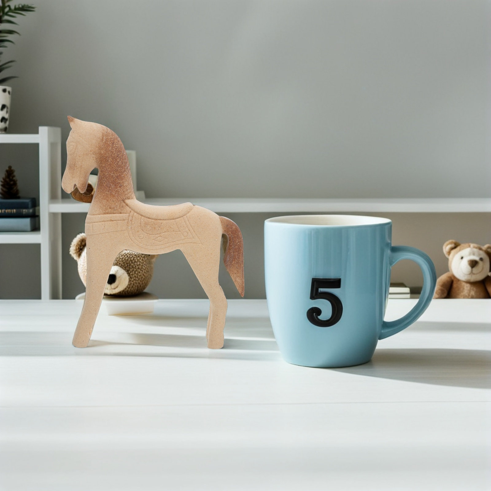 未完成の木製馬の彫刻 8.2x6.7インチ 素朴な木製動物装 - Art Craft Horse のレビューと価格
