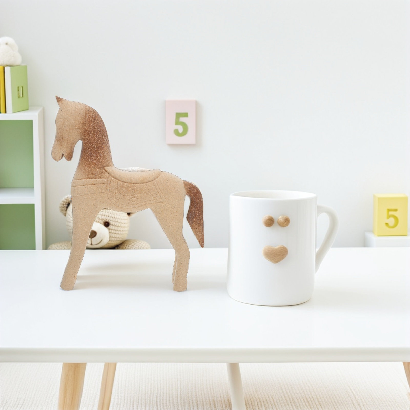 未完成の木製馬の彫刻 8.2x6.7インチ 素朴な木製動物装 - Art Craft Horse のレビューと価格