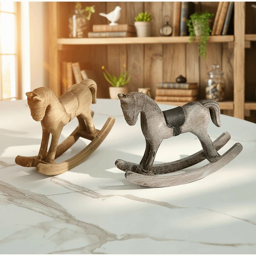 クリエイティブデザイン木製馬木製ロッキングホース木製工芸品北 - Art Craft Horse のレビューと価格