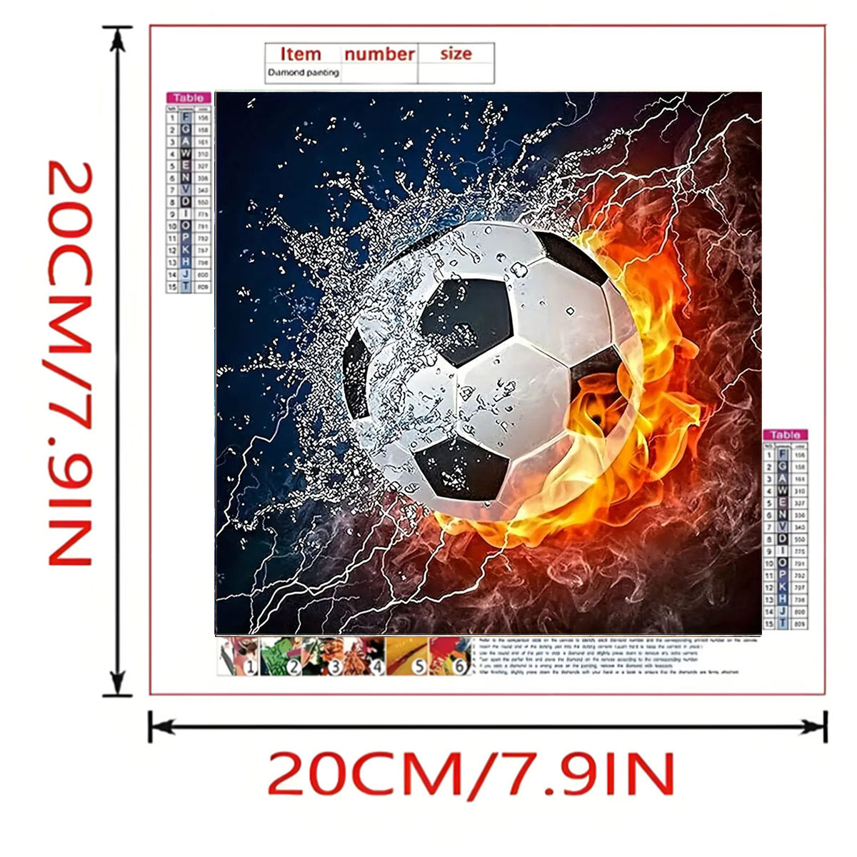 サッカーダイヤモンドペインティングセット、DIY大人用フルダ - Art Craft Adult のレビューと価格