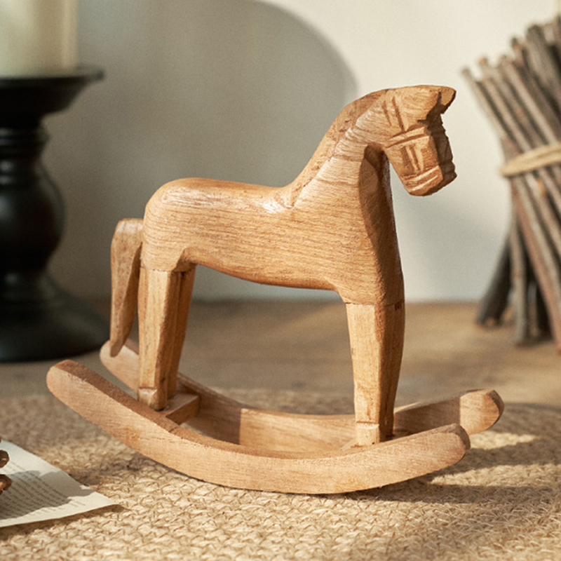 木製工芸品ロッキングホース像バランスアート置物家の装飾子供の - Art Craft Horse のレビューと価格