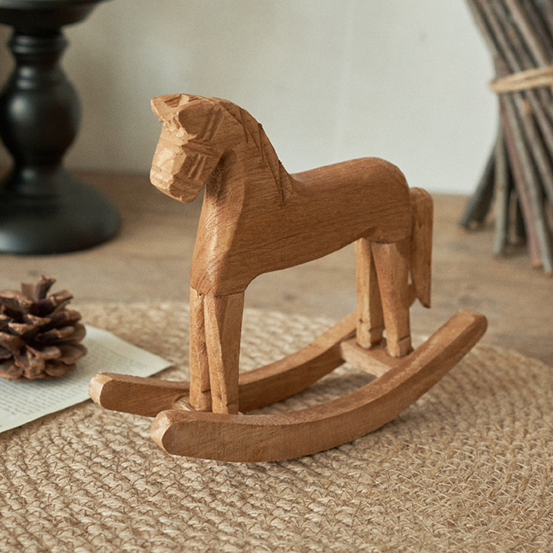 木製工芸品ロッキングホース像バランスアート置物家の装飾子供の - Art Craft Horse のレビューと価格
