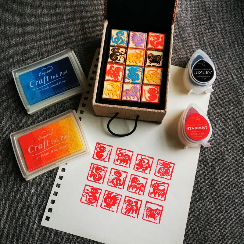12の星座木製書道シール、DIYギフト、スタンピングインクパ - Stamping Ink Pad のレビューと価格