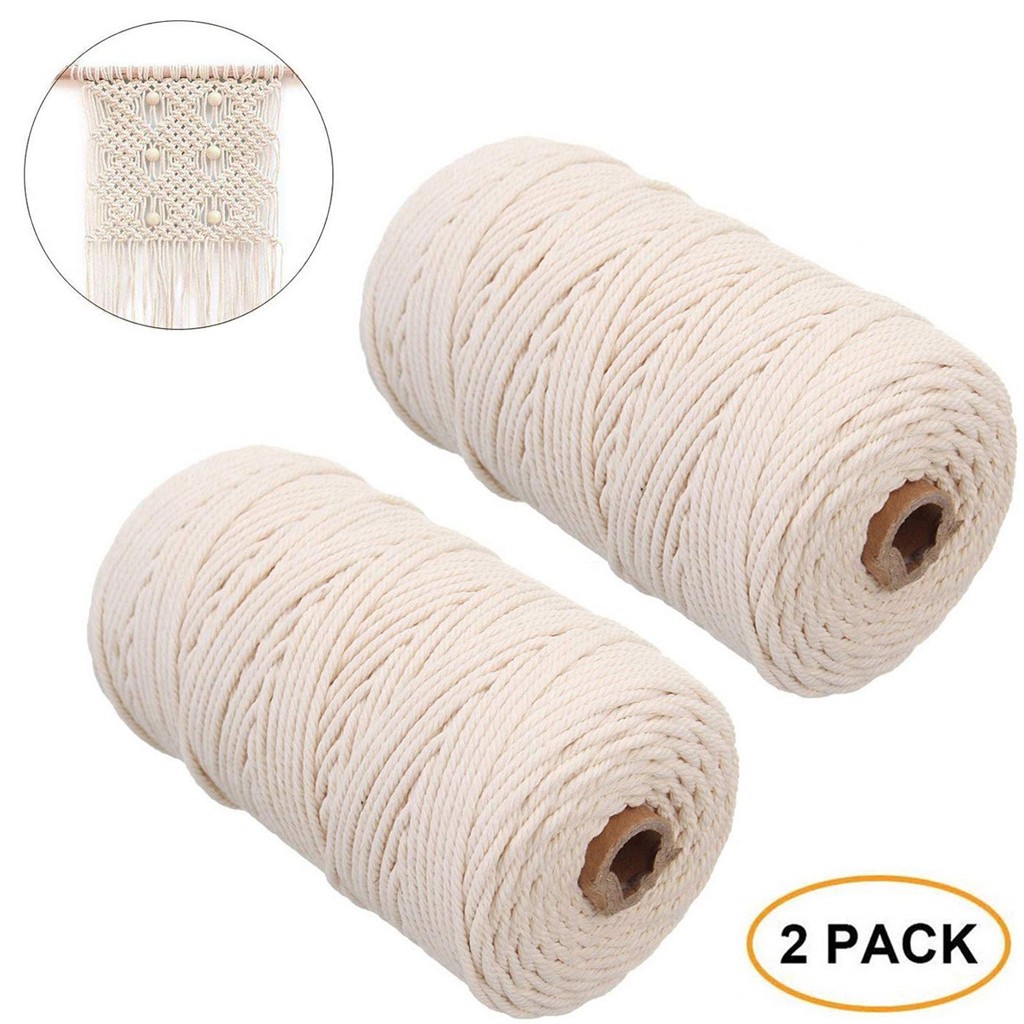 マクラメロープ 2 ミリメートル 200 メートル天然綿コー - Macrame Cord Cotton のレビューと価格