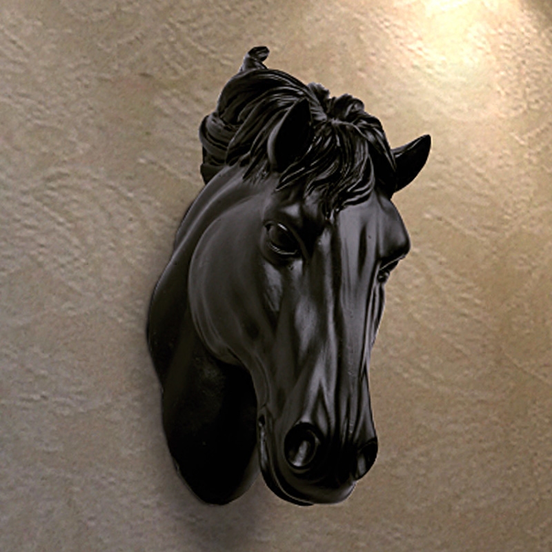 3D馬の頭の壁飾り樹脂彫刻 動物装飾 リビングルーム ホーム - Art Craft Horse のレビューと価格