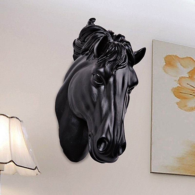 3D馬の頭の壁飾り樹脂彫刻 動物装飾 リビングルーム ホーム - Art Craft Horse のレビューと価格