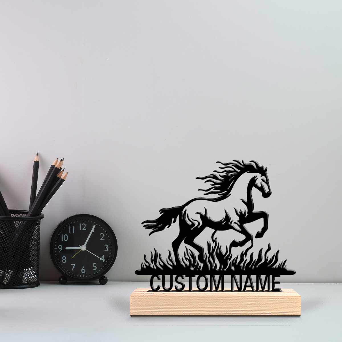 1個入り シンプルな馬のカスタムテキスト入りブリキ像 金属製 - Art Craft Horse のレビューと価格