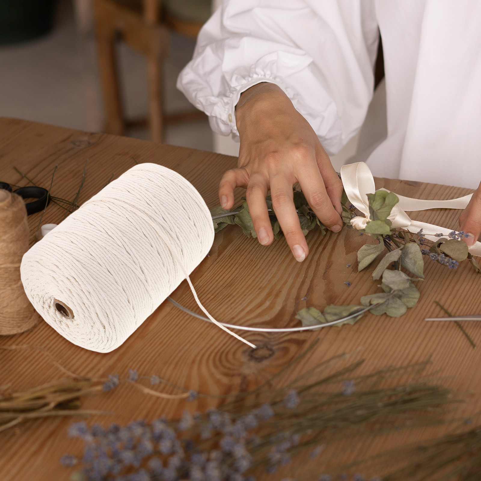1 ロールの厚い柔らかい綿ロープマクラメ DIY 工芸品用綿 - Macrame Cord Cotton のレビューと価格