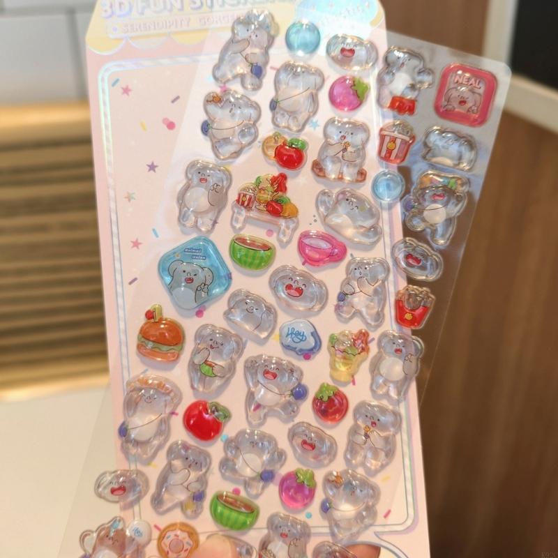 エンボス加工動物ステッカー漫画 PVC 樹脂ステッカースクラ - Art Craft 3 Year Old のレビューと価格