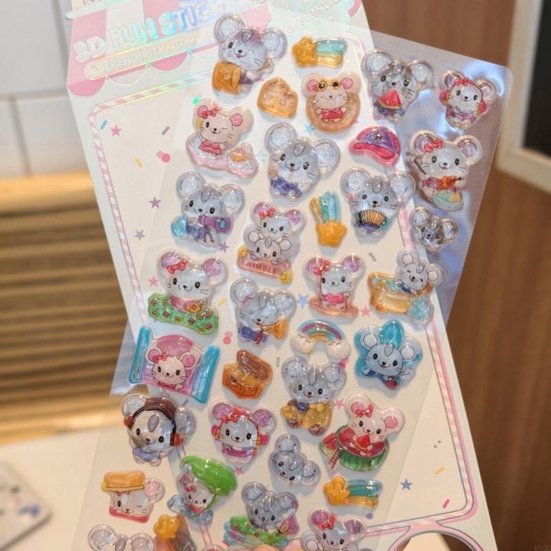 エンボス加工動物ステッカー漫画 PVC 樹脂ステッカースクラ - Art Craft 3 Year Old のレビューと価格