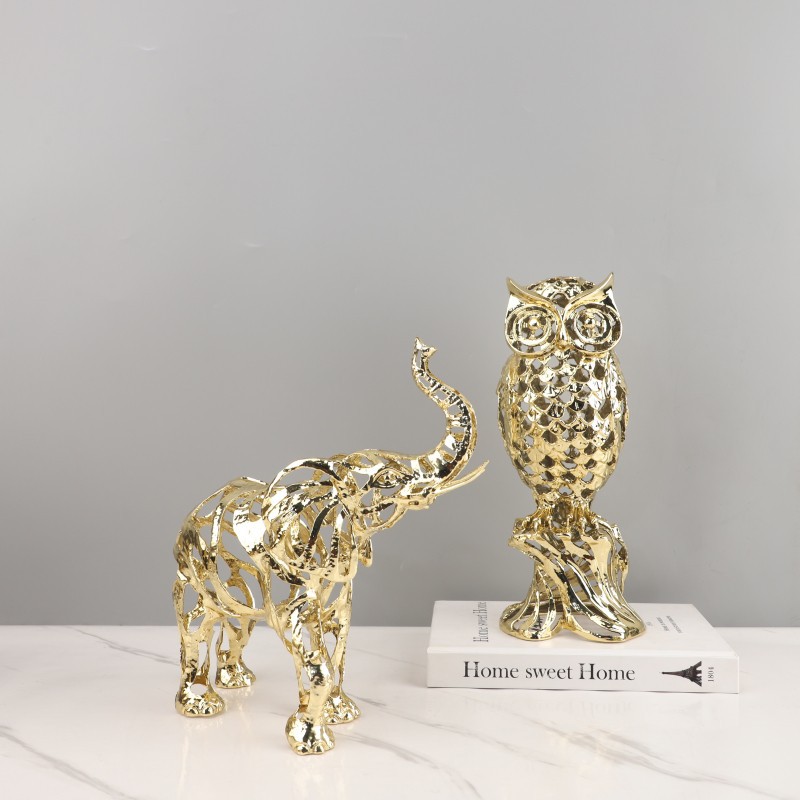 金属工芸品 人工動物彫刻 金色の透かし彫り ライオン 馬 象 - Art Craft Horse のレビューと価格
