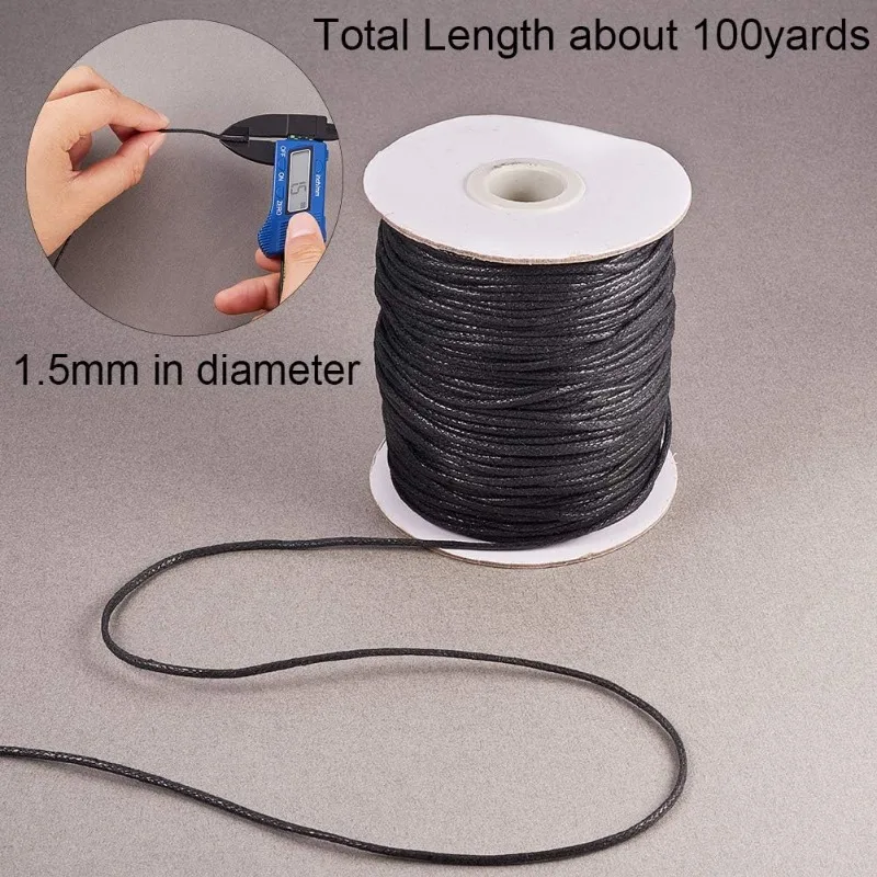 1 ロール 100 ヤードワックスコード綿ワックス綿糸 1. - Macrame Cord Cotton のレビューと価格